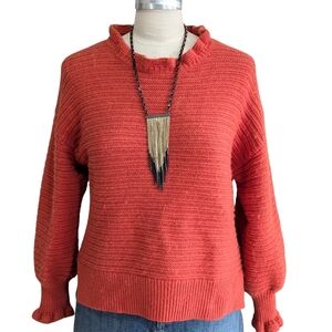 Madewell Ruffle Neck Sweater Size Large